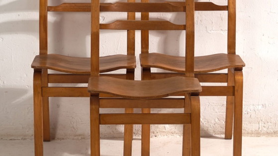 Chaises anciennes en hêtre et contreplaqué moulé – Europe Centrale, circa 1960 #S3 (photo 3 of 40)