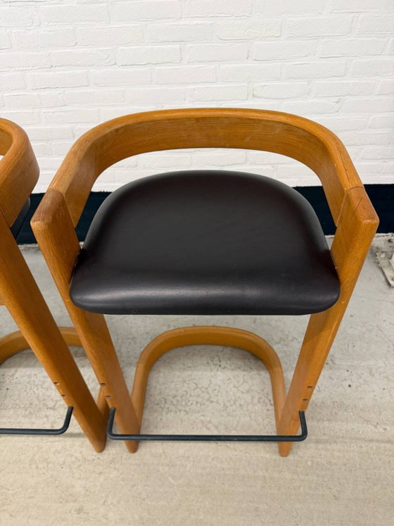 Juego de 3 taburetes de bar estilo Willy Rizzo – Wood (photo 5 of 10)