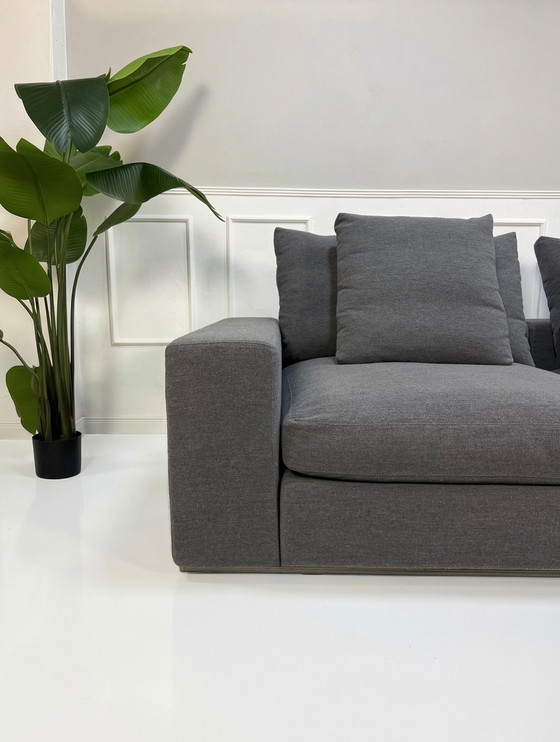 Image 1 of Flexform Grondstuk Designer Bank Stoff Grau Bankbank