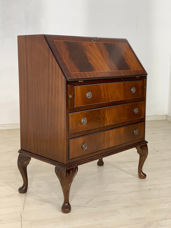 Image 1 of Engels mahonie secretaire bureau ladekast vintage