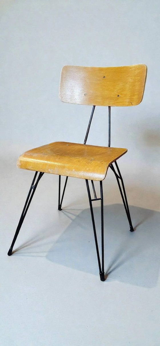 Stuhl, 1950 – Esszimmerstühle, Wood, Metal, Vintage (photo 7 of 8)