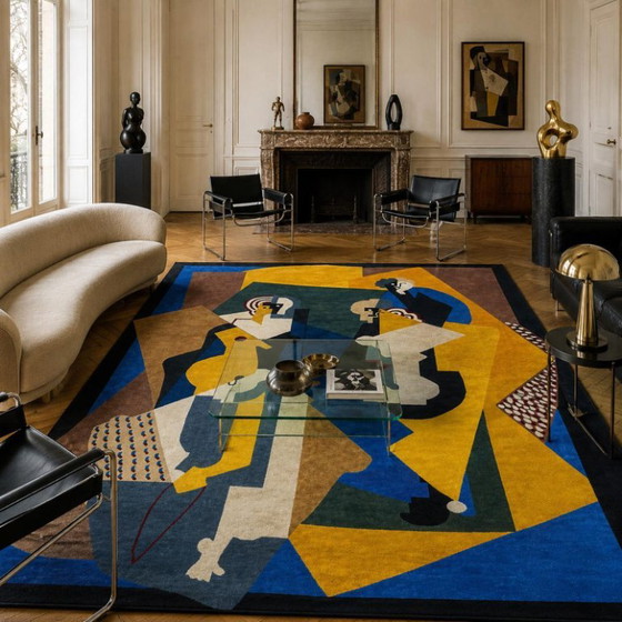 Handgeknoopt wollen tapijt – Albert Gleizes Composition, zijdezachte wol op katoen, 200x275cm (photo 2 of 8)