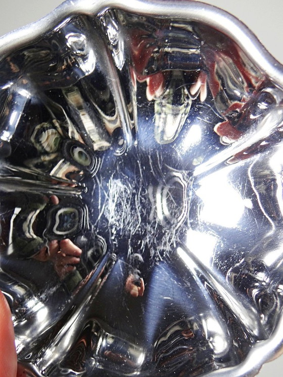 Image 1 of 6 Vintage-style bistro-style stainless steel dessert bowls on feet