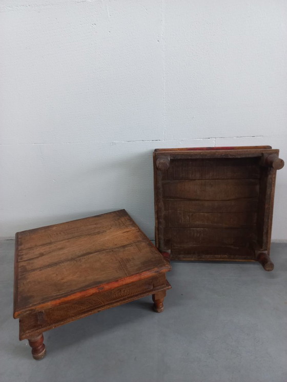 Image 1 of Table d'appoint vintage Bajot Indian low styling tray side table