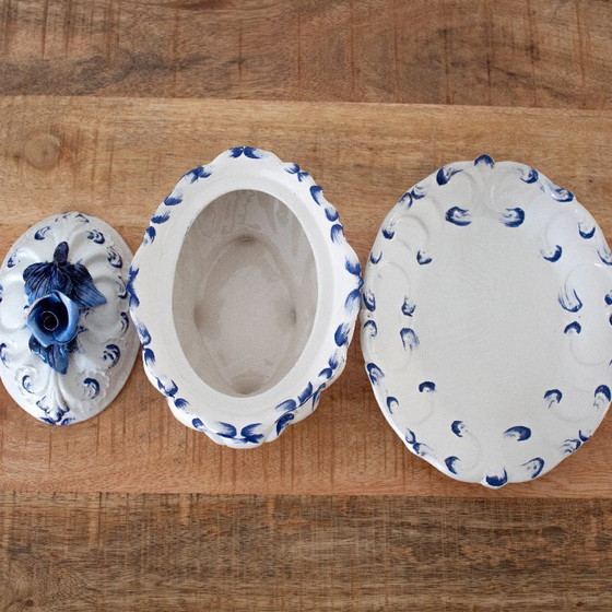 Image 1 of Soupière vintage en céramique italienne, signée Giovannis Filber, style Capodimonte