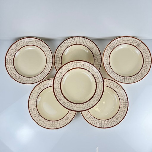 Set of 6 Longchamp soup plates, "Colmar" model