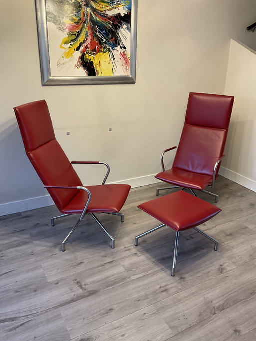 Arco Design Armchairs With 1 Footstool