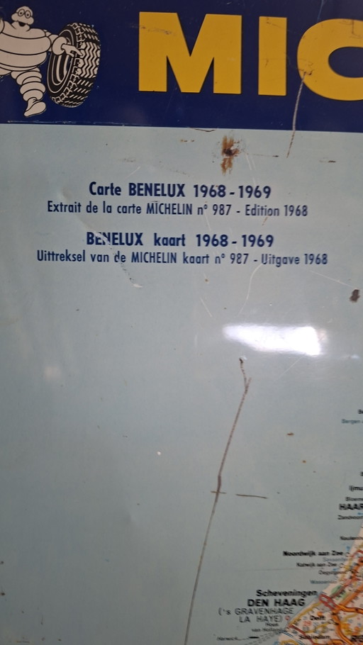 Vintage metalen Michelin Benelux wandkaart 1968 – wanddecoratie (photo 2 of 5)