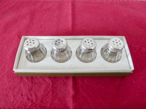 Christofle Solid Silver Salt & Pepper Set in Original Box, France, 1950