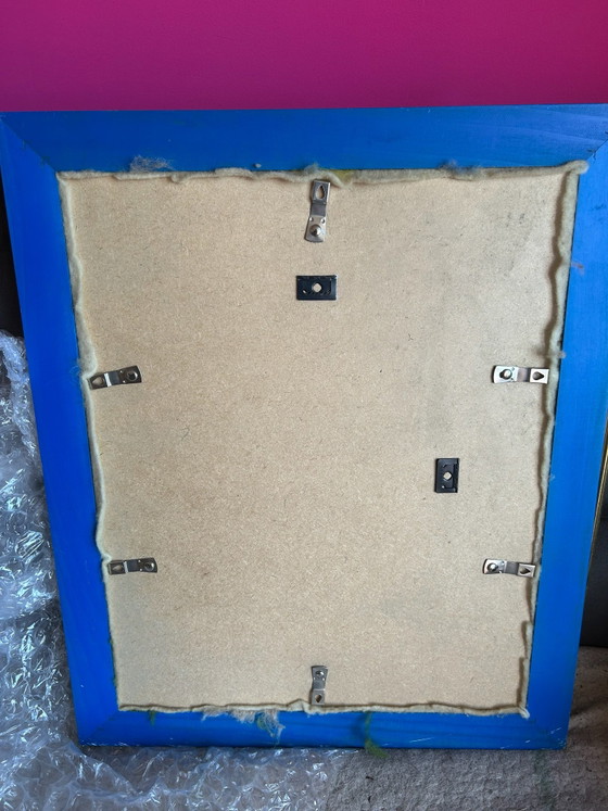 Filzkunstgemälde 40x60 cm, Gemälde & Zeichnungen, Holz, Baumwolle, Blau (Foto 3 von 5)