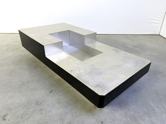 Vintage coffee table by Willy Rizzo, 1970s – Wood, Aluminium (photo 4 of 11)