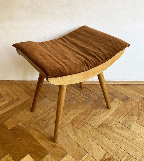 Image 1 of 1970's Mid-Century Modern Stool with New Upholstery