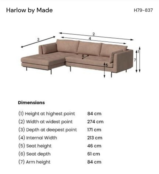 Image 1 of Canapé d'angle Harlow avec coin gauche