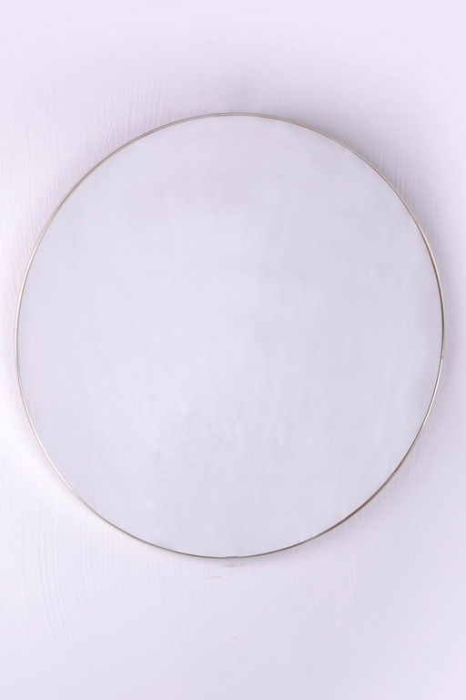 Vintage Grand miroir mural avec bord doré,1960s