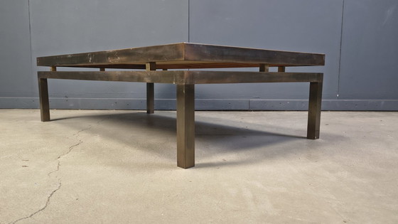 Image 1 of Vintage etched brass coffee table signed by Willy Daro, 1970s