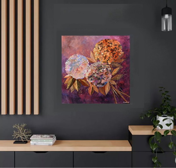 Hydrangeas – P. Ladent, Objets d'art, Canvas (photo 4 of 5)