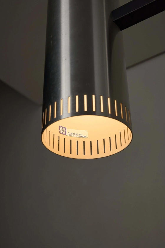 Aluminium "Cylindre IV" 4-Light Linear Pendant by Jo Hammerborg for Fog & Mørup, 1960, Ceiling lights, Wood (photo 7 of 7)
