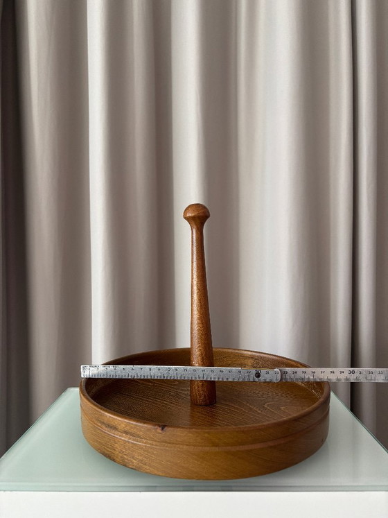 Vintage Wooden Serving Tray with Central Handle, Table accessories, Brown (photo 6 of 9)