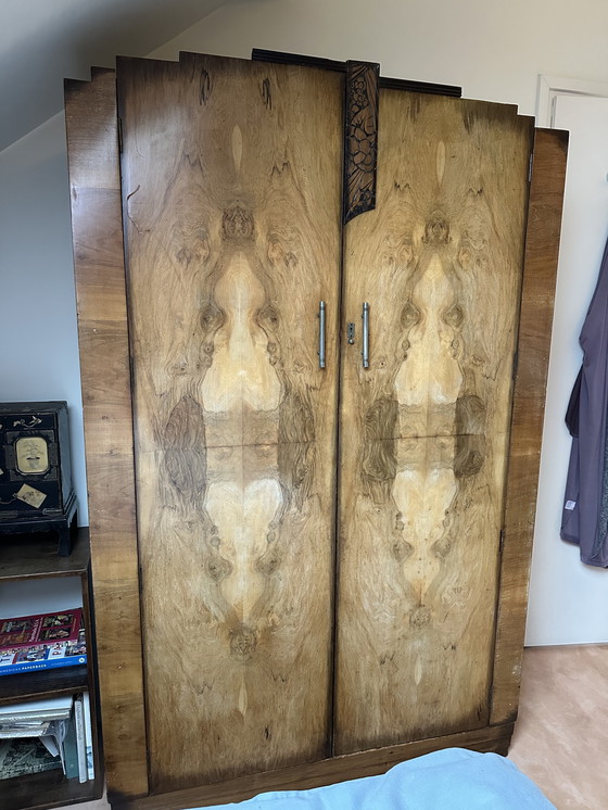 Image 1 of Originele houten art deco kledingkast