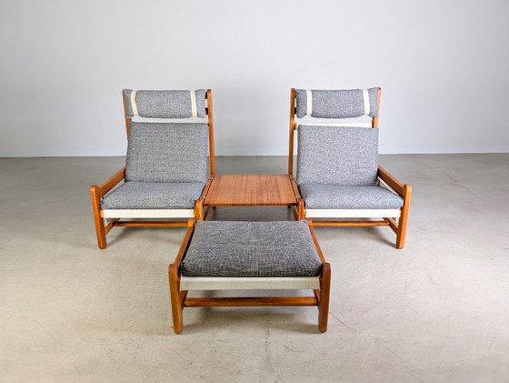 Image 1 of Divano originale Niels Eilersen Mid-Century con poltrona e poggiapiedi