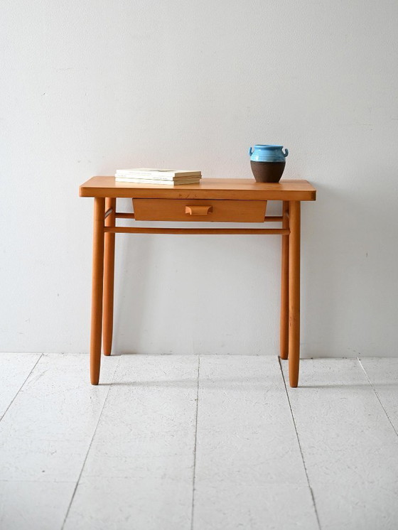 Image 1 of 1960s Scandinavian Beechwood Bedside Table