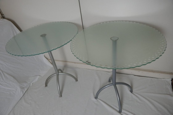 Image 1 of set vintage Italiaans design glazen tafels Rimadesio