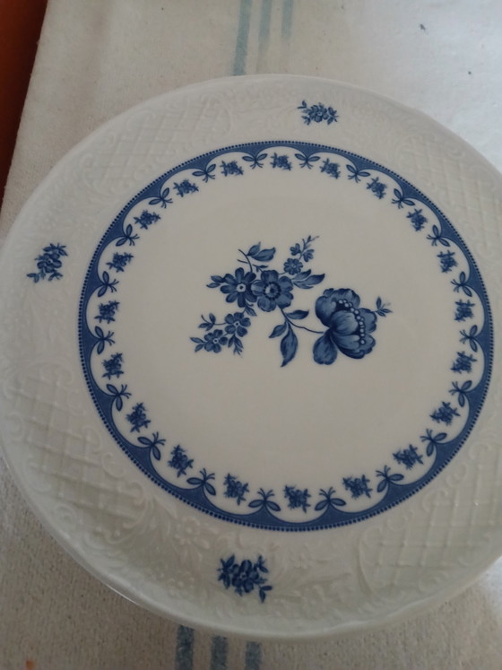Image 1 of ARZBERG Schumann cobalt cake serving plate on a wide base