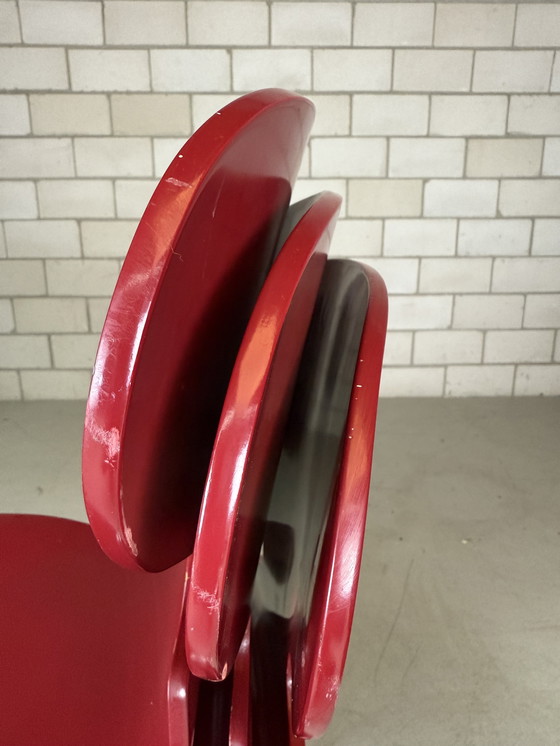 Image 1 of 4x Fritz Hansen Ant chair red (several in stock)