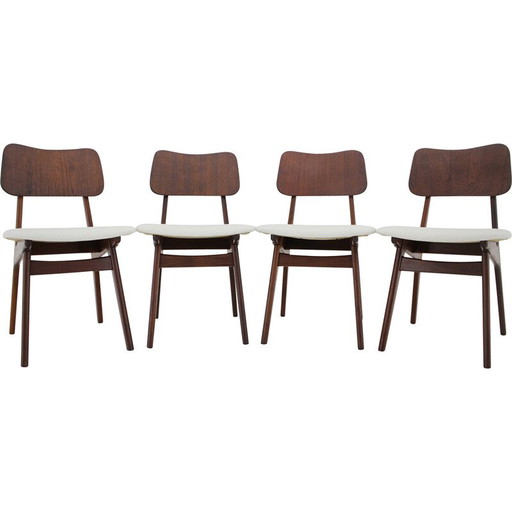 Set of 4 vintage teak dining chairs model 74 by Ib Kofod-Larsen, Denmark 1960s