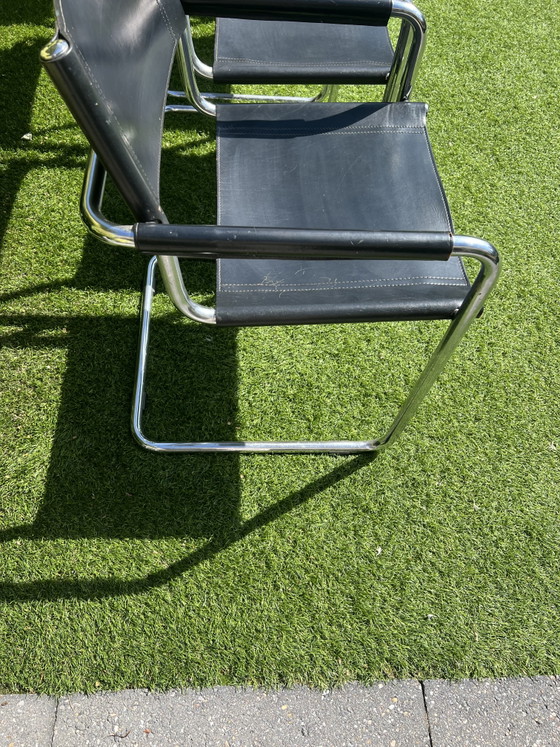 6 sillas con arnés de cuero Matteo Grassi Tube Slide negras – Sillas de comedor, Leather, Metal (photo 9 of 13)