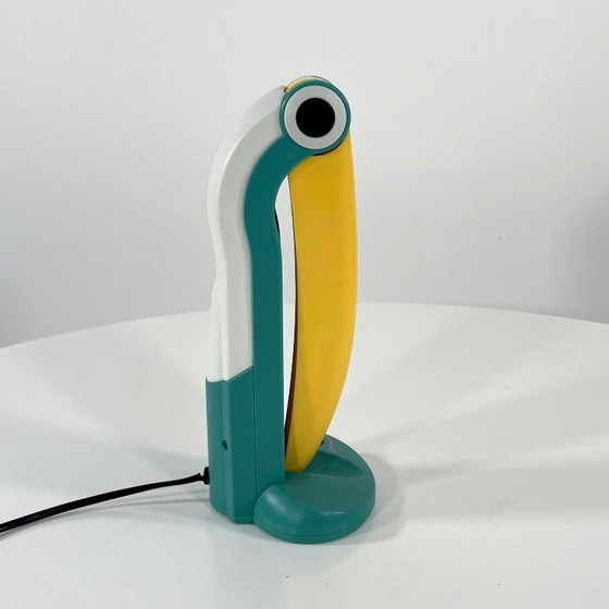 Image 1 of Lampe Toucan Vert Mer et Jaune par H.T. Huang pour Huanglite, années 1980