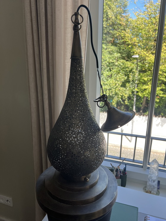 Marrokanische Messinglampe handgefertigt – Pendelleuchten, Brass (photo 6 of 6)