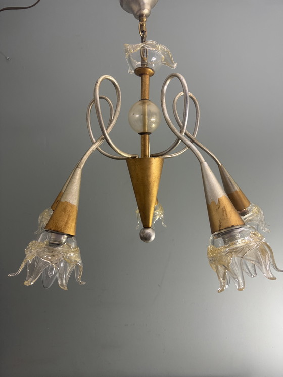 Image 1 of Design kroonluchter lamp murano florenz’lamp argento e oro