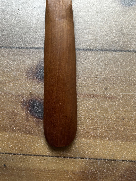 Image 1 of Handspiegel und Schuhanzieher aus Holz, skandinavischer Stil, 70er Vintage