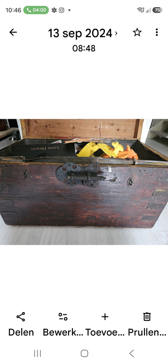 Autentica cassa da marinaio/da nave/per tabacco intarsiata con piombo. – Armadi contenitori, Wood (photo 4 of 7)