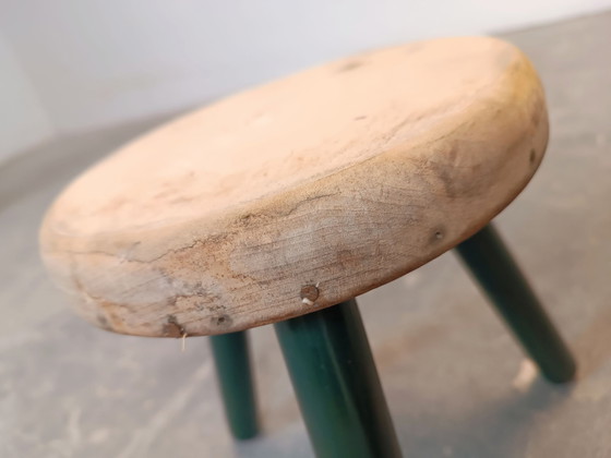 Tabouret trépied en bois rustique vintage, Marron (photo 10 sur 15)