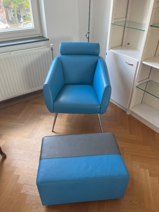 Leolux sofa, armchair, and hocker