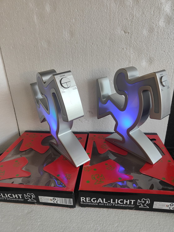 Image 1 of La Linea - Lamp After Osvaldo Cavandoli, Keith Haring - Set 2 Pieces 1990