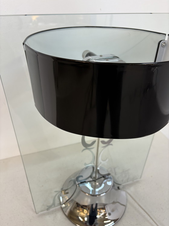 Image 1 of Vintage bijzondere designlamp, Chrome, glas en metaal 