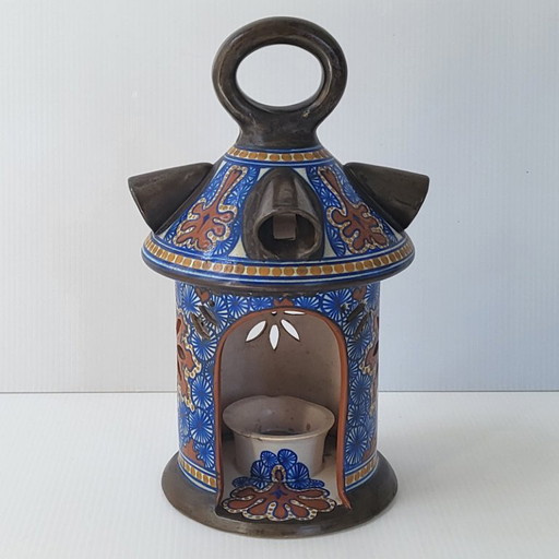 GOUDA NACHTLAMPJE KERAMISCHE ART DECO LANTAARN 1915 VINTAGE GERENOVEERD