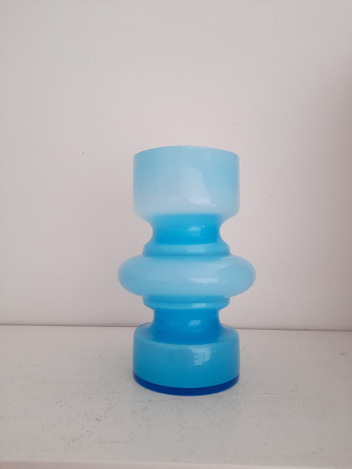 Blue opaline vase Gunnar Ander for Lindshammar