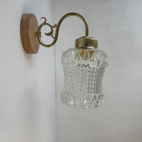 Image 1 of PAIR OF VINTAGE MOLDED GLASS SCONCES
