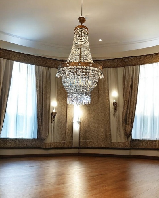 Image 1 of Antique crystal chandelier