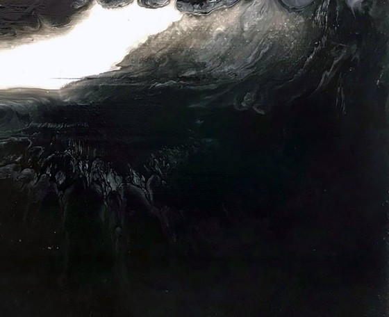 Original Acrylic Painting Abstract Expressionism Moon – Paintings & Drawings, Canvas (photo 5 of 7)
