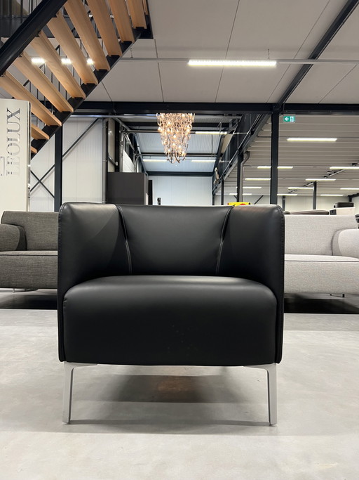 Rolf Benz 392 Fauteuil zwart leer