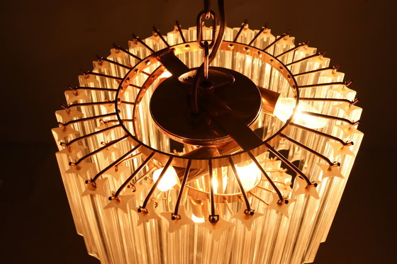 Image 1 of  Gran araña/lámpara de techo de Paolo Venini, cascada, cristal de Murano, Italia, años 70