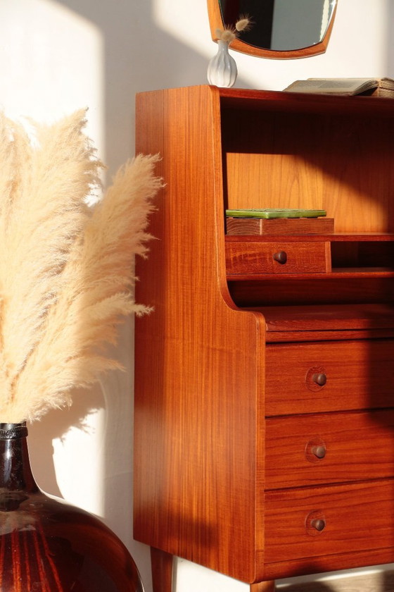 Image 1 of Vintage Scandinavische teakhouten secretaire - MSE Mobler (1960)