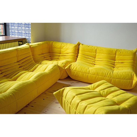 Image 1 of Togo vintage lounge set in yellow microfiber by Michel Ducaroy for Ligne Roset, France 1973