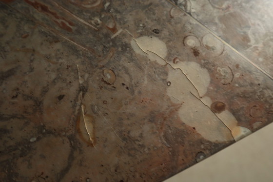 Image 1 of Fossil Stone Pedestal Coffee Table, France, 1970's