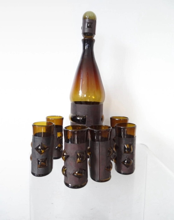 Image 1 of Vintage Mid Century Felipe Derflingher glaswerk brutalist stijl Mexico